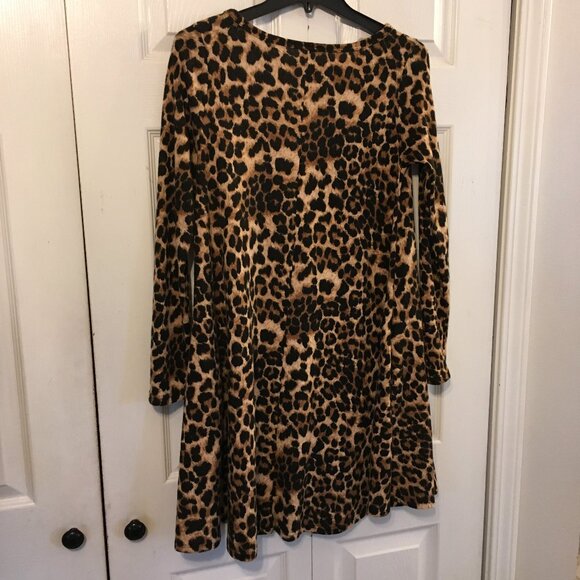 Beeson River Brushed Leopard Print A-Line Dress - Picture 6 of 6